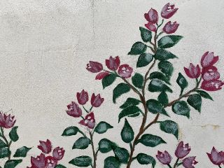 painting detail of pink bougainvllea flowers in bloom